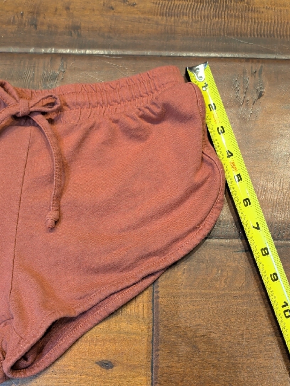 "Mikes Ass" Red Graphic Casual Shorts with White Glitter Print - Picture 5 of 9